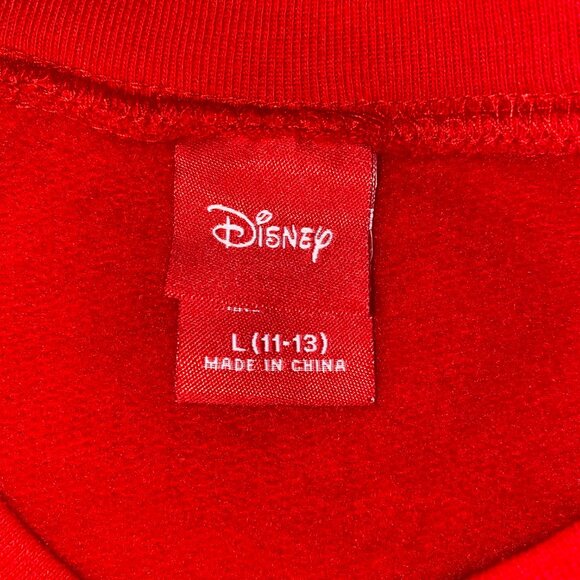 Disney Mickey Mouse Christmas Xmas Lights Pullover Crewneck Sweater Red Large - Picture 8 of 15